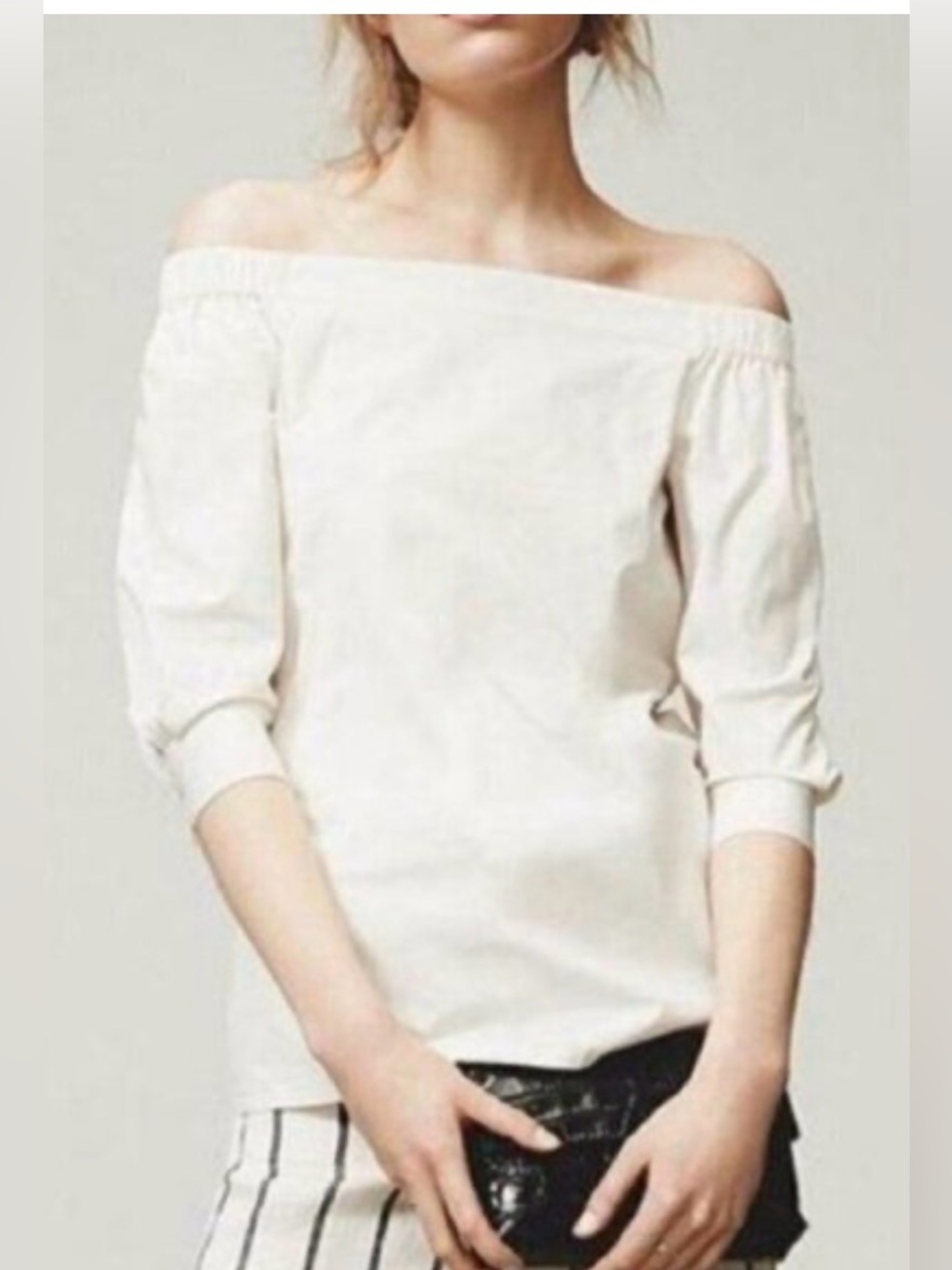 Theory Off-Shoulder Cream Top Size Small